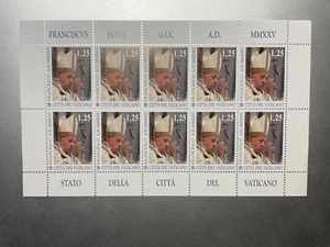 2025 Vaticano Foglietto 10 Francobolli Pontificato MMXXV Papa Francesco da 1,25 - Picture 1 of 2