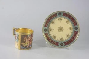 ANTIQUE ROYAL VIENNA BEEHIVE 19th Century NEPTUNE AND HERMIONE CUP & SAUCER - Bild 1 von 12