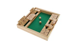 Two Player Shut The Box 9 Number Flip Tiles Light Natural Wood - Picture 1 of 2