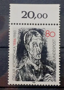🇩🇪.BRD Bund Michel n.º 1272 nuevo** con borde superior (1986) Oskar Kokoschka - Imagen 1 de 1