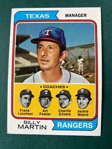 1974 BILLY MARTIN TOPPS #379 BASEBALL CARD TEXAS RANGERS EX to EX/MT - Picture 1 of 2