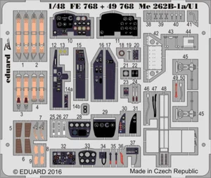 eduard Messerschmitt Me 262B-1a/U1 interior S.A. Piezas grabadas 1:48 HobyBoss kit - Imagen 1 de 1