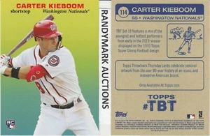 Carter Kieboom NATIONALS TOPPS 2019 THROWBACK 1970 FOOTBALL TBT 114 SP 735 RC - Picture 1 of 3