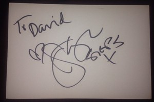 FAYE TOZER SIGNED 6X4 WHITE CARD MUSIC AUTOGRAPH POP ROCK STEPS TO DAVID