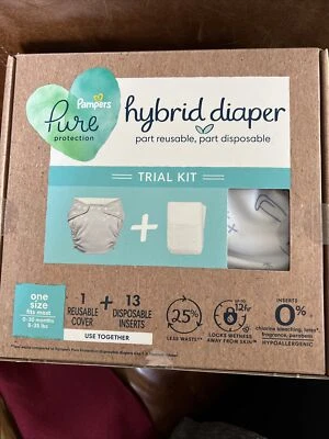 Pampers Pure Hybrid Kits Reusable Cloth Diaper Covers Disposable Inserts New - Image 1 of 4