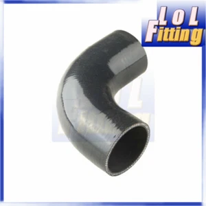 1.25" (32mm) 90 Degree Elbow Silicone Pipe Intercooler Hose Coupler 4Ply Black - Picture 1 of 4