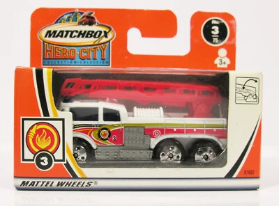 MINT MATCHBOX 3 FIRE CRUSHER ENGINE IN UNOPENED HERO CITY BOX 1-75 SERIES BSF - Image 1 of 2