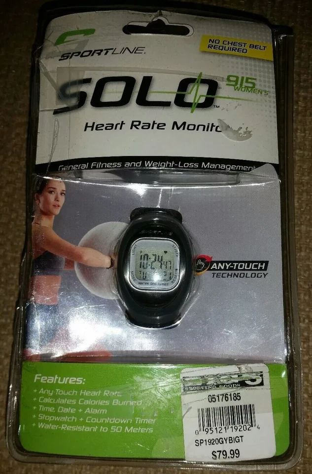 Monitor de ritmo cardíaco y calorías Sportline Solo 915 para mujer sin tirantes  Foto 1 de 1