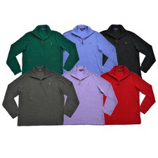 Polo Ralph Lauren Masculino Suéter Quarter Zip Jaqueta rib Imobiliário XS S M L XL XXL Nova