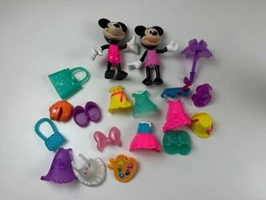 2 Disney Minnie Mouse Bowtique Dress Up Dolls Snap N’ Style Clip On Lot - Picture 1 of 6