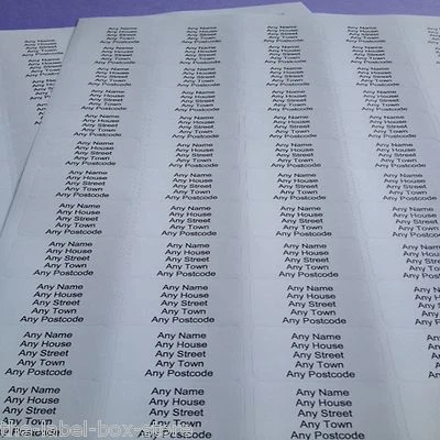 Printed Personalised Mini Small Self Adhesive White Return Address Labels