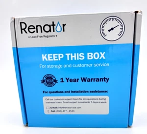 Renator RV Water Pressure Regulator Gauge Valve - Brass, Lead-Free M11-0660R New - Picture 1 of 13