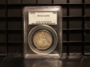 1878 PCGS AU53 Seated Liberty Half Dollar 50c Almost Uncirculated 53 - Picture 1 of 12