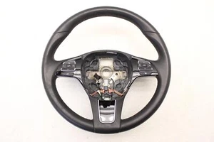 VW TOUAREG 2015 2016 2017 MULTIFUNCTION LEATHER STEERING WHEEL HEATED BLACK OEM - Picture 1 of 8