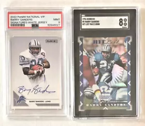 2022 Barry Sanders National VIP White Jersey Auto PSA 9 HOF - Picture 1 of 2