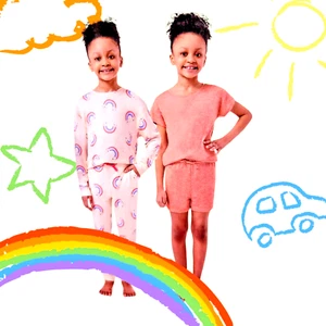 Flame-Resistant Girl's Pajamas 4-Pcs Size 7-8 Heat Retention Soft Stretch Cozy * - Picture 1 of 7