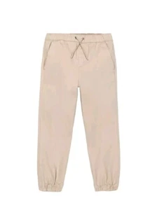 ● NWT Gap Kids Boys Sz XS 4-5 Jogger Pants Khaki Beige Pockets Drawstring Waist - Picture 1 of 5