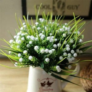 US 4pcs Artificial Flowers Plastic Fake Indoor Plants Flowers Gypsophila Hanging - Picture 1 of 30