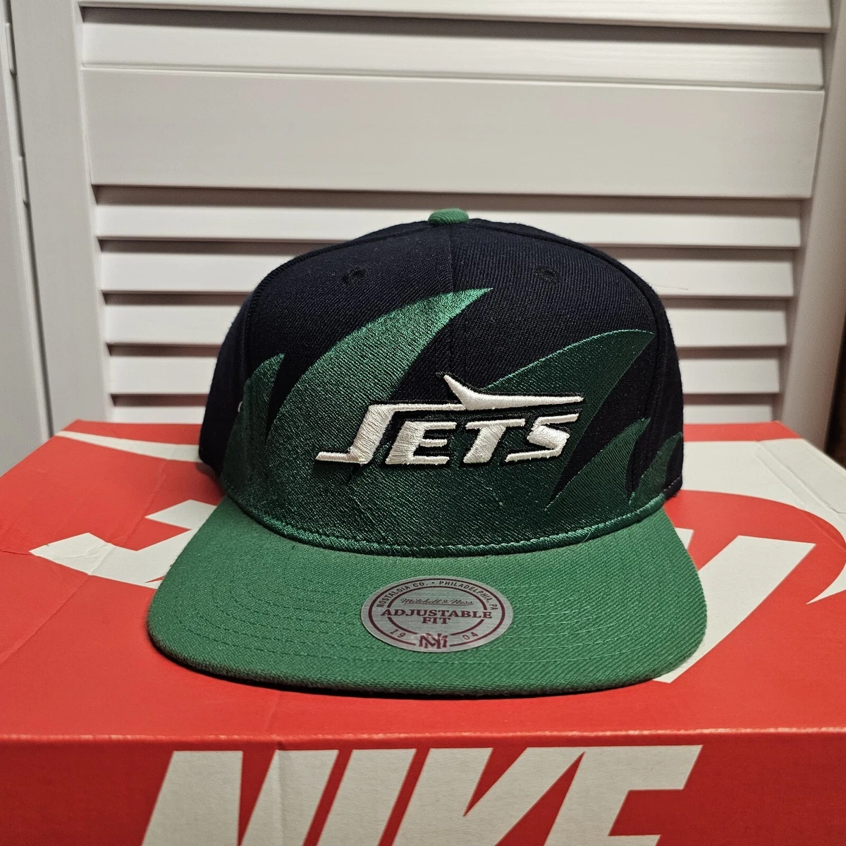 90s NY JETS NFL キャップ 美品 ストリート つば裏グリーン Vintage New York Jets Starter Hat Cap Fitted Wool Black NFL