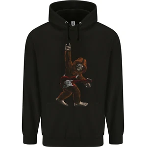 Bigfoot Rocks Funny Rock n Roll Guitar Music Childrens Kids Hoodie - Picture 1 of 3