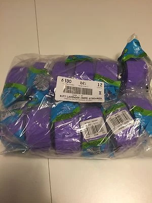 LOTE DE 12 ~ Streamer de Papel Crepe Lavanda - 81 pés de comprimento cada - Decorações de Festa - Imagem 1 de 2