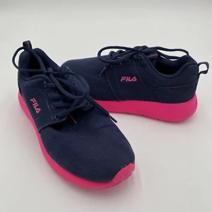 Fila Women's Cool Max Lace Up Fabric Tennis Shoes Sneakers Navy Pink Size 7 - Picture 1 of 8