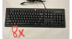LOT OF 8 OEM HP Keyboard 539130-001 537924-001 Wired USB Black (shelf94b1) - Picture 1 of 7