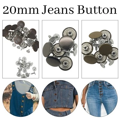 Jeans Knöpfe Hammer Für Denim Ersatz DIY Für Lederjacke Hosen 20Mm - Bild 1 von 4
