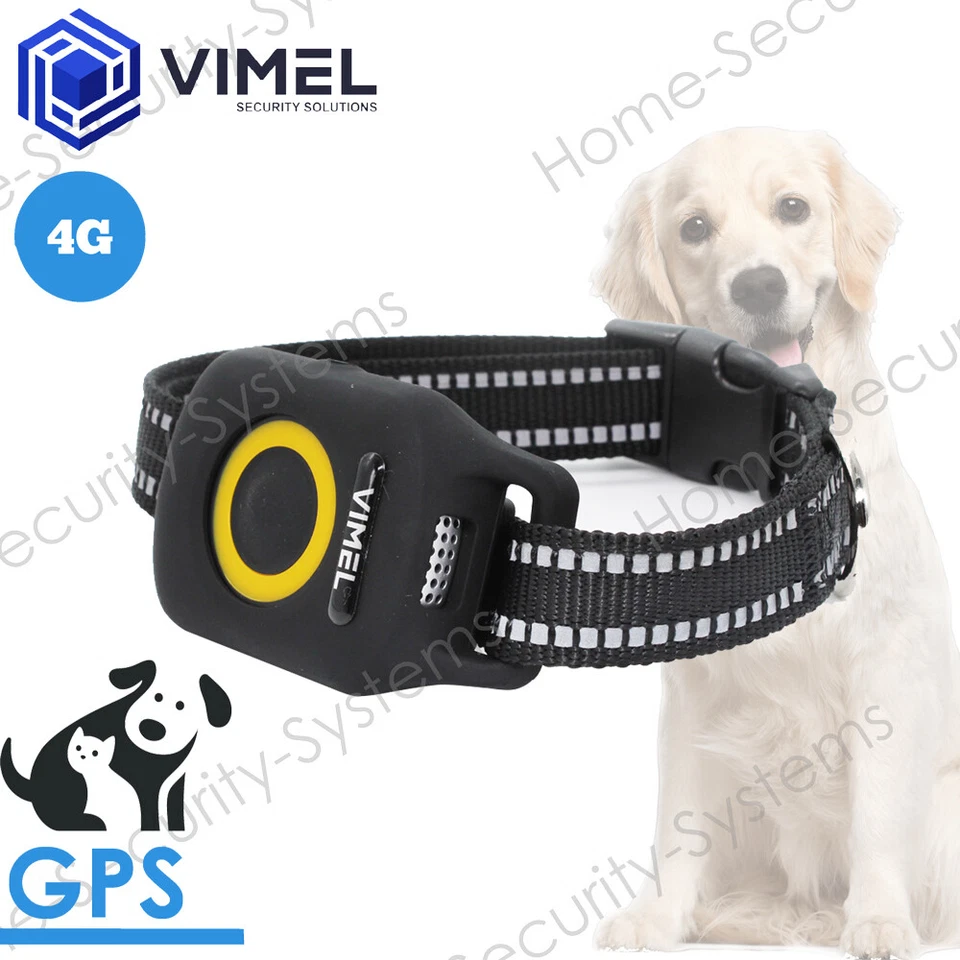 VIMEL 4G Real Time GPS Tracker for Dog Geo Fence Waterproof Durable Collar Dogs