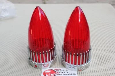 59 lentes de luz trasera roja Cadillac Chome Crown biseles personalizados Harley Car Hot Rod Foto 1 de 4
