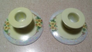 100 Year Old German Eamag Schonwald Bavaria Porcelain Pottery Candle Holders - Picture 1 of 6