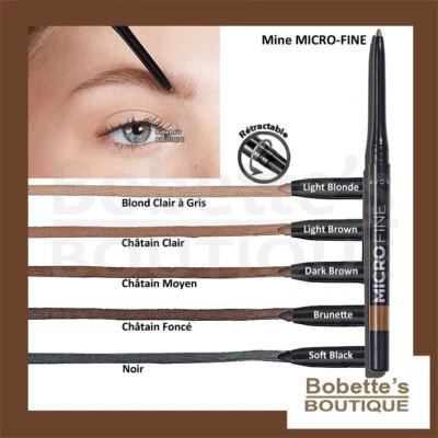 SOURCILS LIGNEUR DÉFINITION CRAYON Mine Ultra Fine Rétractable AVON 5 Coloris - Photo 1/2