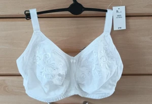Bra Size 36DD, White Non-Wired Embroidered , BHS Brand, with Tag - Picture 1 of 6