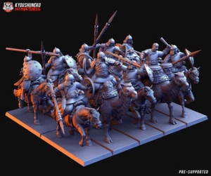 Mongol Empire Cavalry Spearmen, Kyoushuneko, Wargames Horde Feudal Miniatures - Picture 1 of 4
