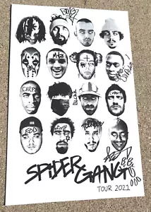 SPIDER GANG Lil Darkie FIRMATO 2021 Tour Poster RAP HIP HOP Christ Dillinger + - Foto 1 di 1