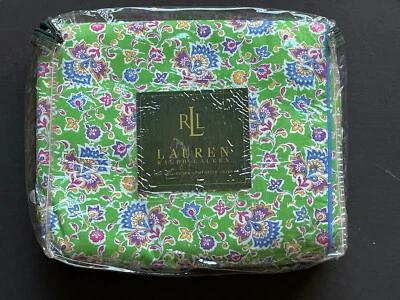 NEW Ralph Lauren *FULL QUEEN Green DUVET COVER Hampton Beach Club PAISLEY FLORAL - Image 1 of 4