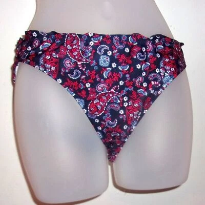 Pantalones de bikini Old Navy medio rojo/azul estampado cachemir nuevos con etiquetas Foto 1 de 4