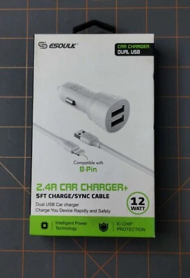 2.4A Car Charger+ 5FT Charge/SYNC cable - New - Image 1 of 2