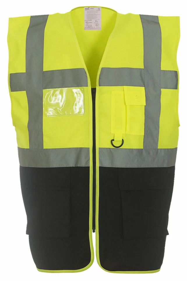 Chaleco Ejecutivo Yoko Hi-Vis HVW801 - Ropa de Trabajo de Seguridad AMARILLO/NEGRO MEDIO Foto 1 de 1