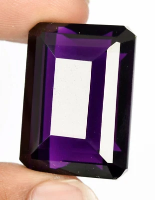 95 ct Large Purple Amethyst Emerald Cut Loose Gemstone for Ring Pendant Bracelet - Image 1 of 4