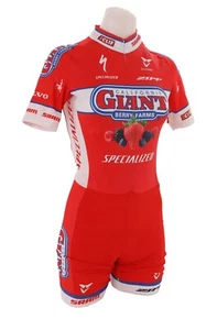 Cuore California Giant Berry Farms Cycling Short Slv Skinsuit Women SMALL Red - Picture 1 of 5