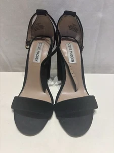 Steve Madden Carson Schuhe, schwarzes Wildleder, klobiger Absatz, Knöchelriemen, Größe 6, neu mit Etikett - Bild 1 von 4