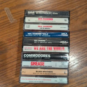 🎤 Elvis Neil Diamond Lot Cassette Tapes – 70s 80s Legends, USA for Africa, Grea - Picture 1 of 19