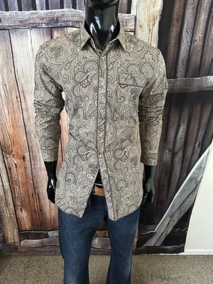 Burberry London LS Copper & Gray Paisley Dress Shirt 15 (38) Ex Slim - Image 1 of 4