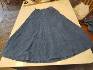 Ralph Lauren Country Jeansrock lang Glockenform Leder Tasche Akzente Made USA - Bild 1 von 13