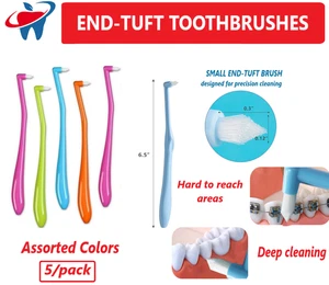 5/Pk END-TUFTED SPECIALTY TOOTHBRUSH (Soft), Assorted Colors, Postsurgical Care - Picture 1 of 3