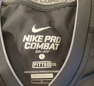 Nike Pro Combat Fitted Short Sleeve Shirt Mens L Black - Image 1 of 3