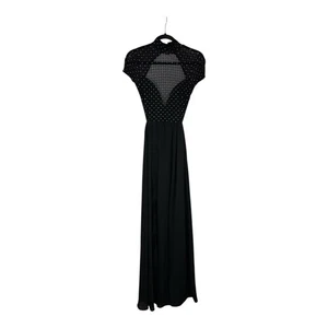 Lucy in the Sky Black Prom Formal Sheer Top Backless Romper Dress Slit Sz XS EUC - Picture 1 of 10