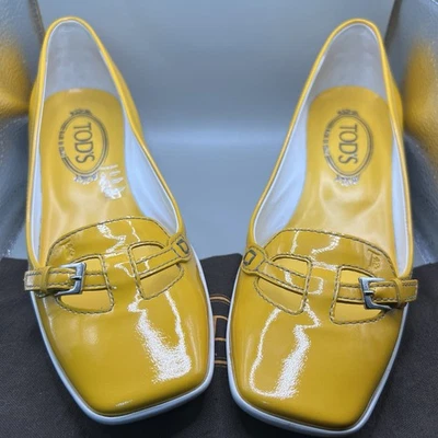 Zapatos de salón Mary Jane de charol amarillo TODS para mujer EE. UU. 8 UE 38 nuevos raros Foto 1 de 4
