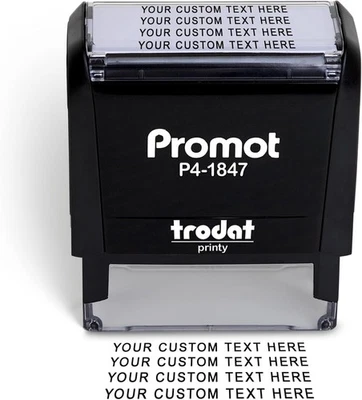 Promot Self Inking Stamp - Medium Custom Stamp for Name, Address, Office, or Bus - Image 1 of 4